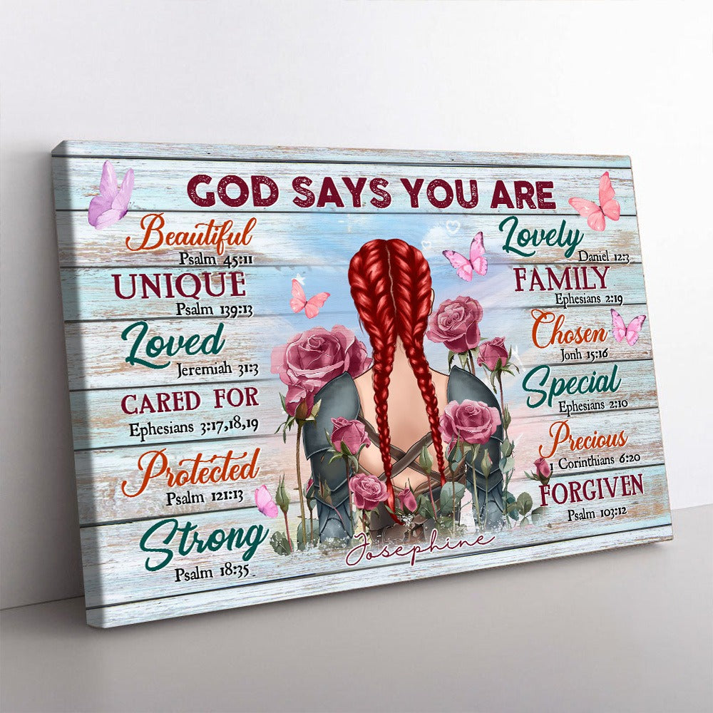 Personalized Beautifull Warrior God Says You Are Beautiful Unique Special Lovely Poster Canvas