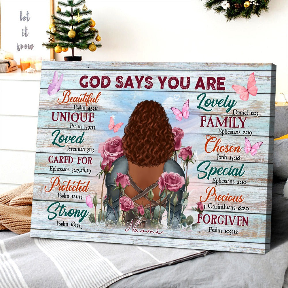 Personalized Beautifull Warrior God Says You Are Beautiful Unique Special Lovely Poster Canvas