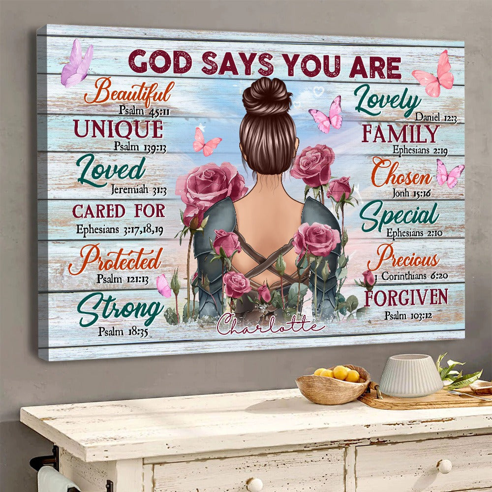 Personalized Beautifull Warrior God Says You Are Beautiful Unique Special Lovely Poster Canvas