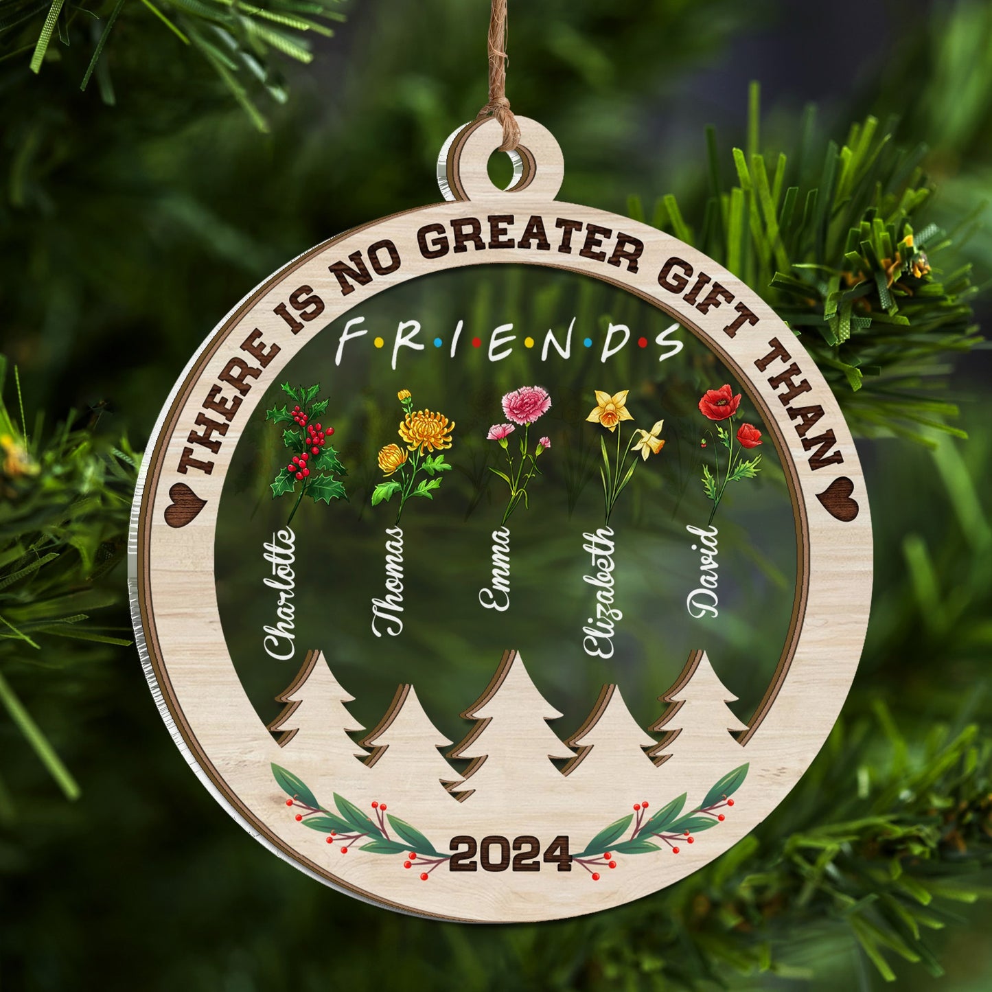 Personalized Best Friend Birth Flower, There Is No Greater Gift Than