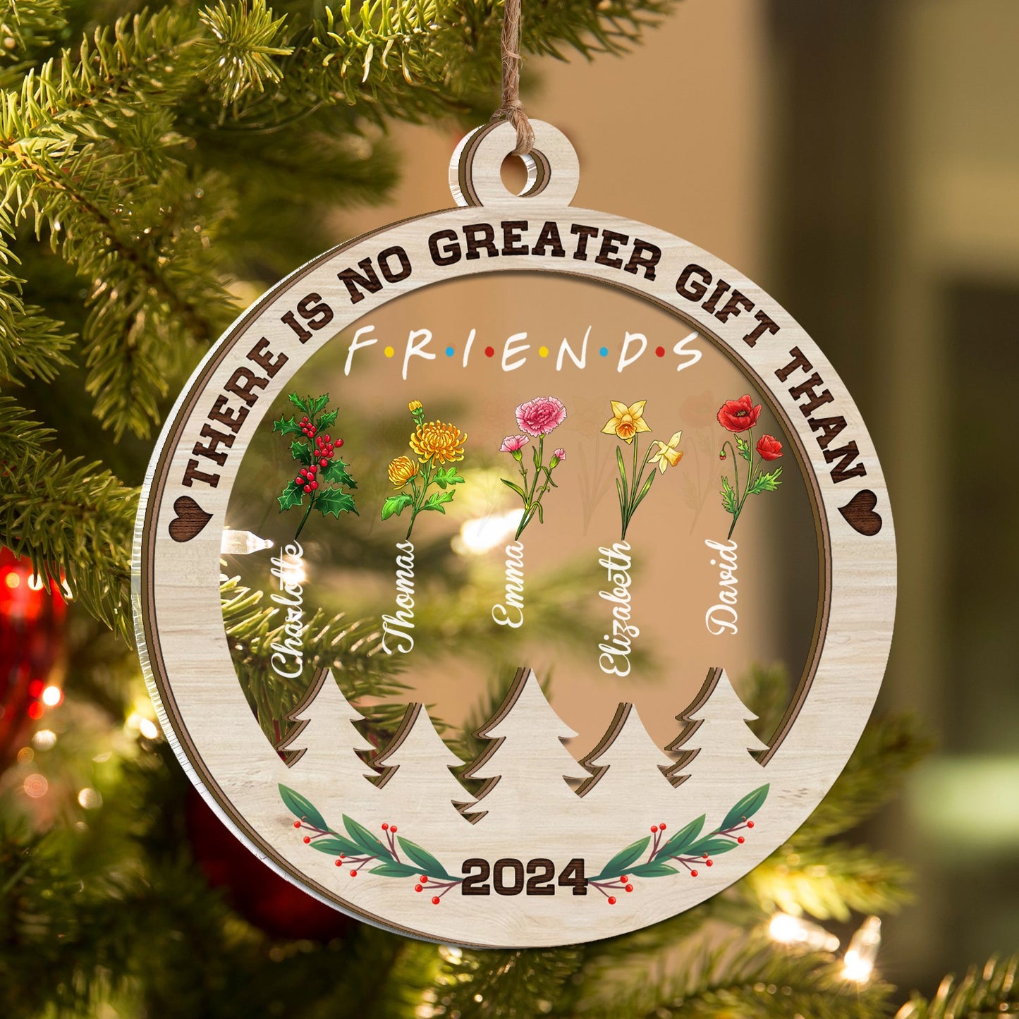 Personalized Best Friend Birth Flower, There Is No Greater Gift Than