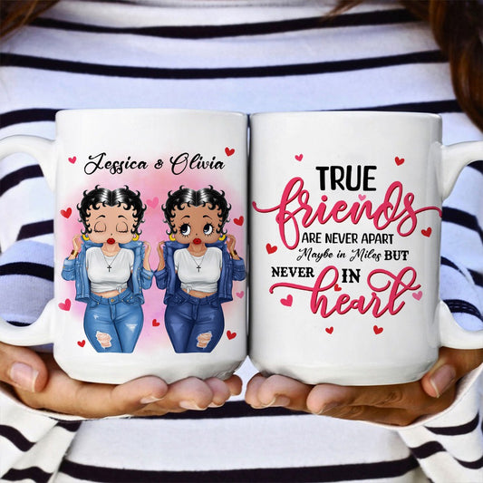 Personalized Best Friend True Friends Are Never Apart In Heart White Mug