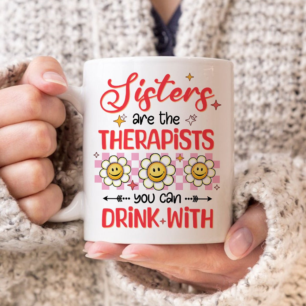 Personalized Besties Best Friends Are Therapists You Can Drink With White Mug