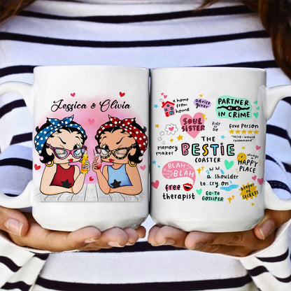 Personalized Besties The Bestie Coaster My Soul Sister My Partner In Crime White Mug