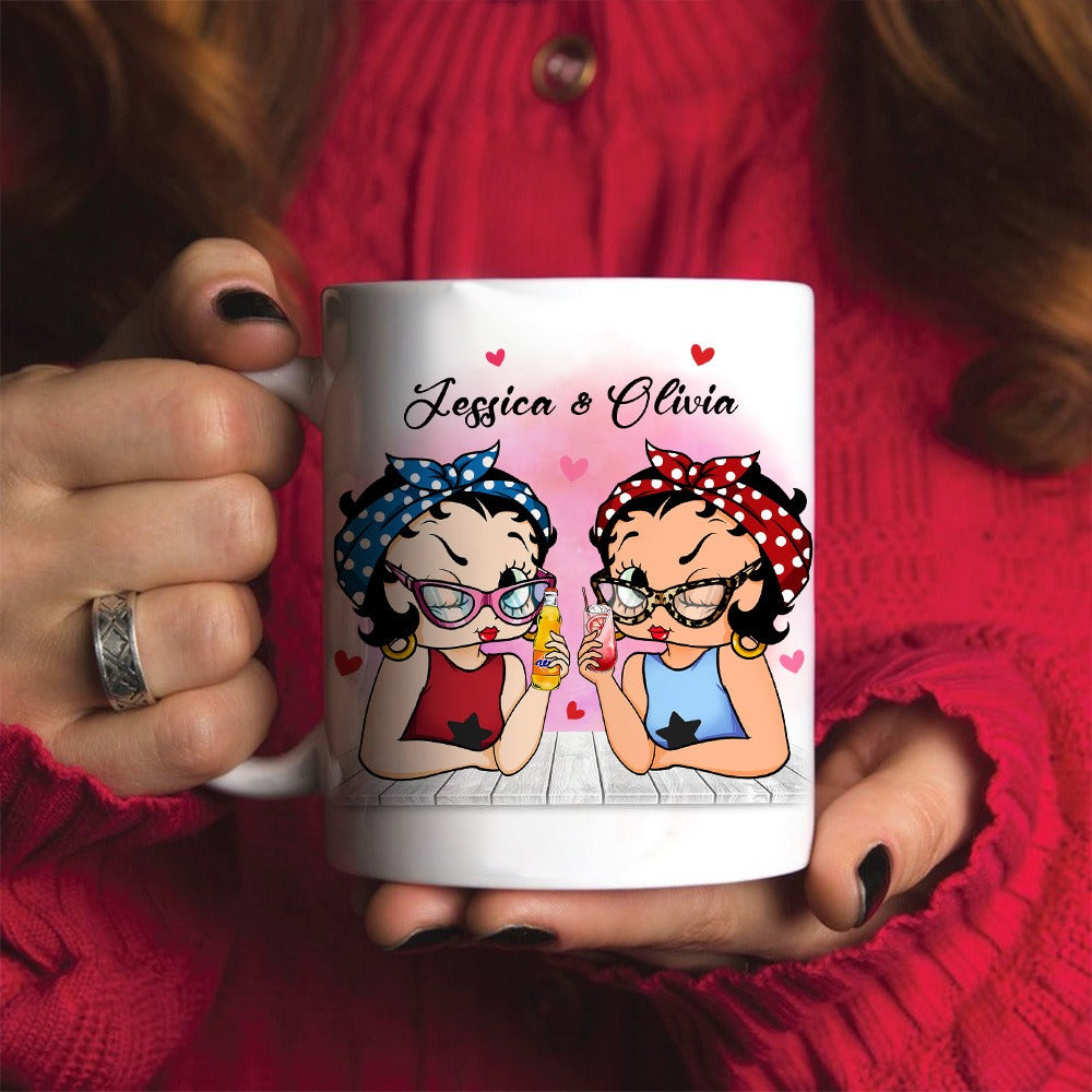 Personalized Besties The Bestie Coaster My Soul Sister My Partner In Crime White Mug