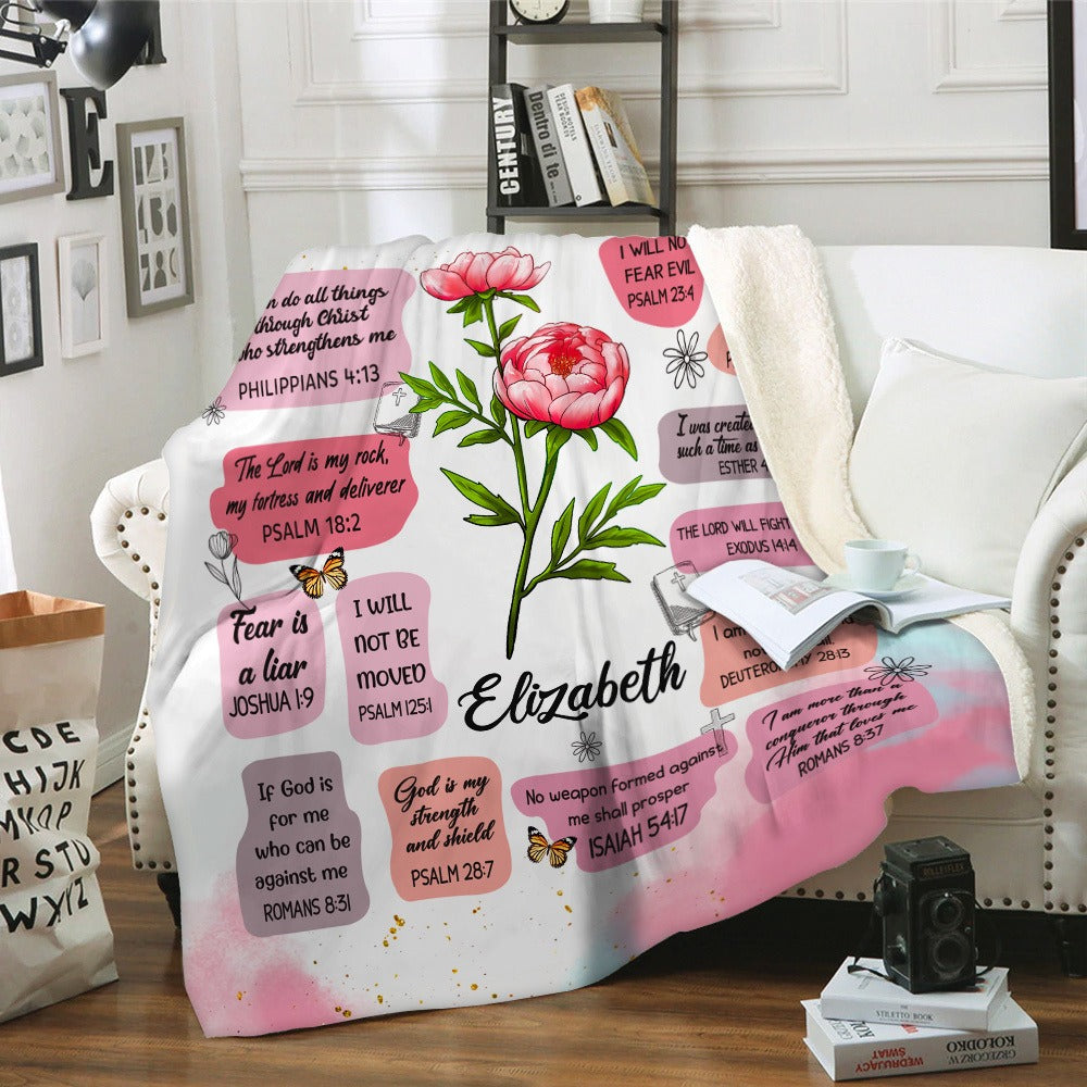 Personalized Birth Month Flower Christian Bible Verse Affirmation I Can
