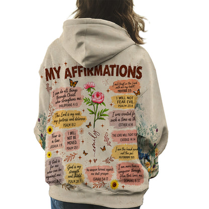 Personalized Birth Month Flower Christian Bible Verse Affirmations 3D All Over Print T-Shirt And Hoodie