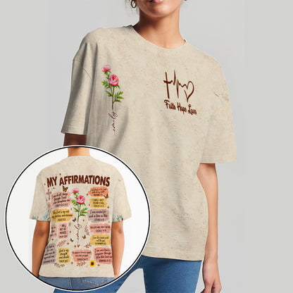 Personalized Birth Month Flower Christian Bible Verse Affirmations 3D All Over Print T-Shirt And Hoodie
