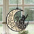 Personalized Black Cat I Love You To The Moon And Back Hanging Suncatcher Ornament