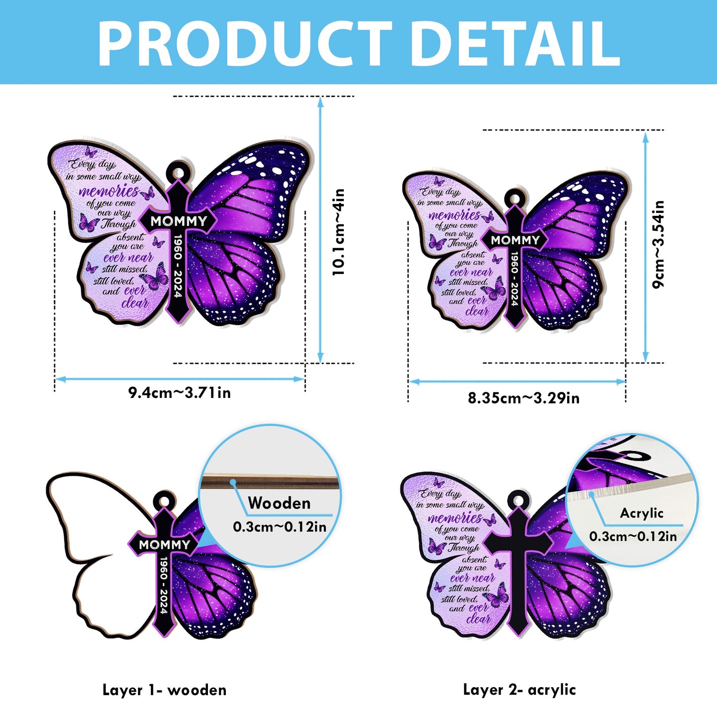Personalized Butterfly Memorial Every Day In Some Small Way Memories Of You Come Our Suncatcher Ornament