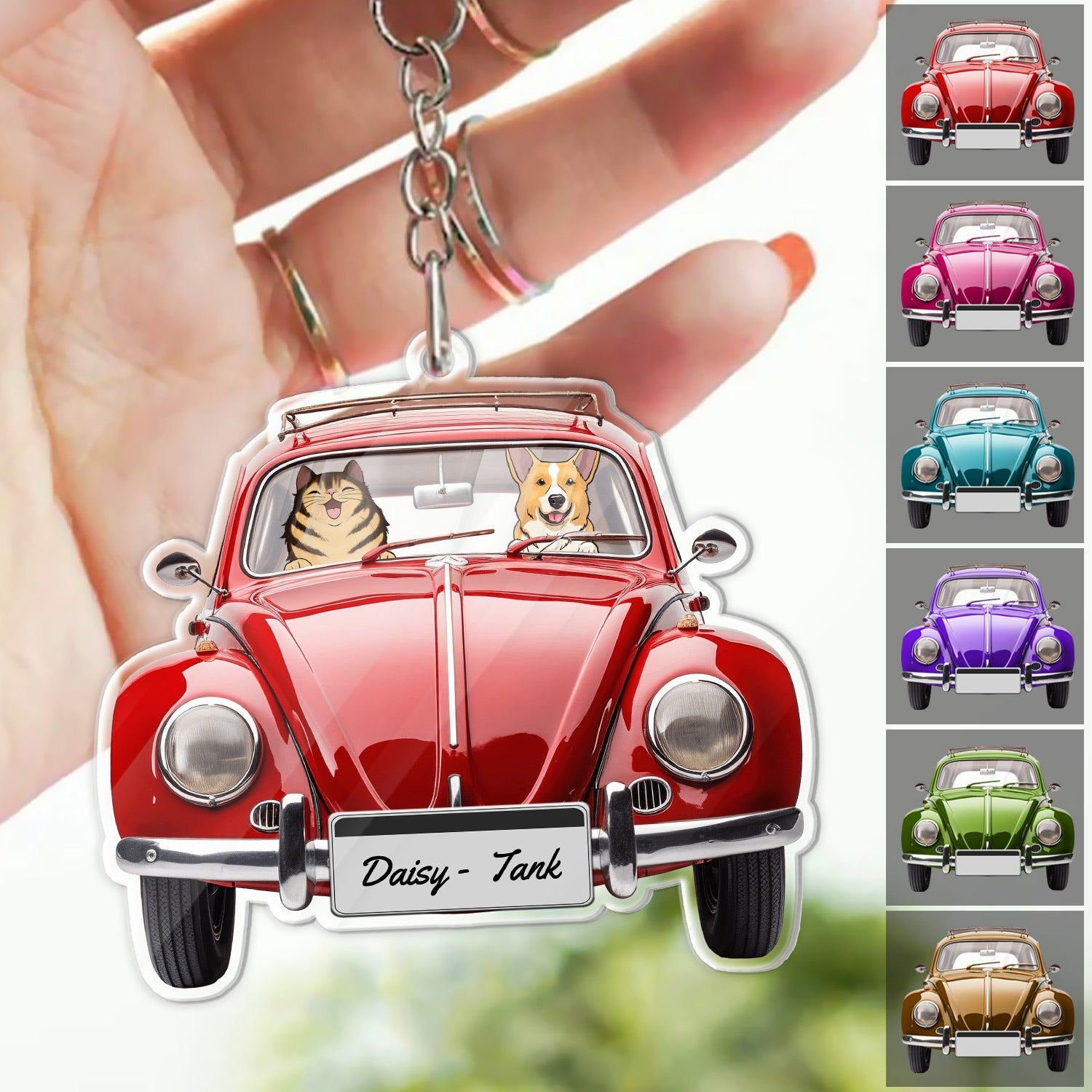 Personalized Car Off-Road And Dog Cat Acrylic Keychain