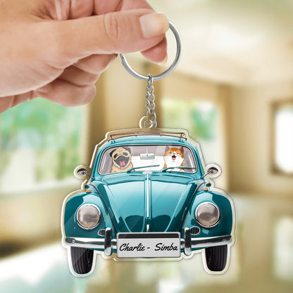 Personalized Car Off-Road And Dog Cat Acrylic Keychain