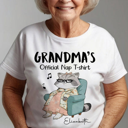Personalized Cat Grandma's Official Nap T-Shirt, Funny Gifts For Grandma T-Shirt