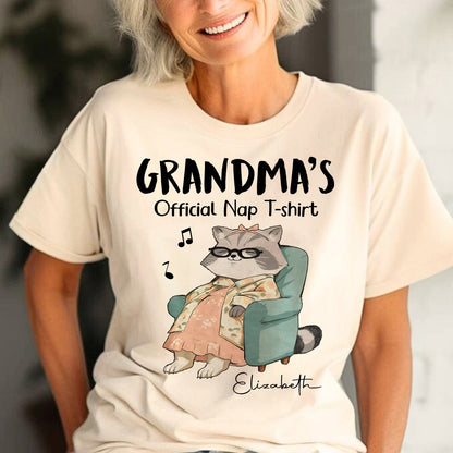 Personalized Cat Grandma's Official Nap T-Shirt, Funny Gifts For Grandma T-Shirt