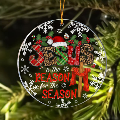 Christmas Jesus Is The Reason For The Season Circle Acrylic Ornament