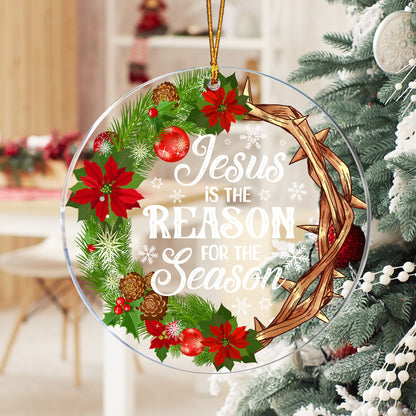 Christian Christmas Jesus Is The Reason For The Season Circle Acrylic Ornament