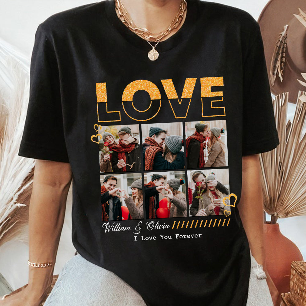 Personalized Couple Photo Love Be My Valentine T-Shirt