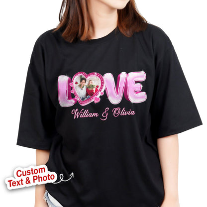 Personalized Couple Photo Valentine’s Day Love T-Shirt