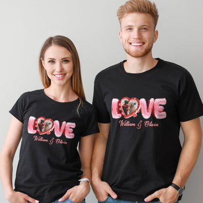 Personalized Couple Photo Valentine’s Day Love T-Shirt