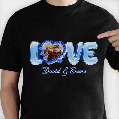 Personalized Couple Photo Valentine’s Day Love T-Shirt