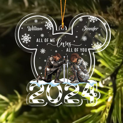 Personalized Couple Warrior Of God All Of Me Loves All Of You Christmas Acrylic Ornament