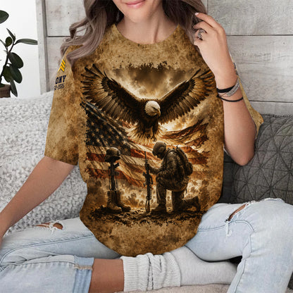 Personalized Dad Grandpa Veteran Defending Freedom 250th Anniversary 3D All Over Print T-Shirt And Hoodie