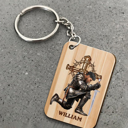 Personalized Dad Warrior Of God Yes I Am A Spoiled Daughter But Not Yours I Am The Property Of A Freaking Wooden Keychain