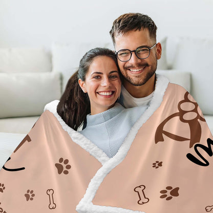 Personalized Dog Mom Gift, Funny Pooping Dog Blanket for Dog Lovers Hooded Blanket