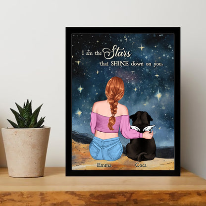 Personalized Dog Mom Memorial  I Am The Stars That Shine Down On You Poster Canvas