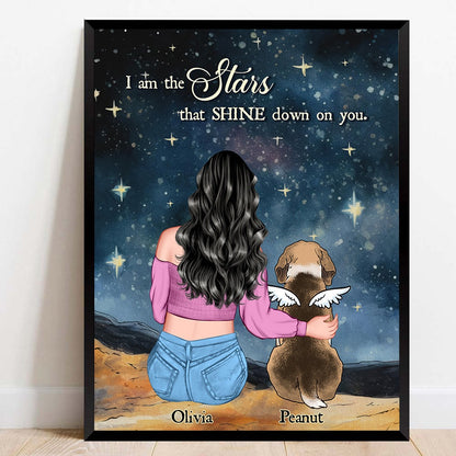 Personalized Dog Mom Memorial  I Am The Stars That Shine Down On You Poster Canvas