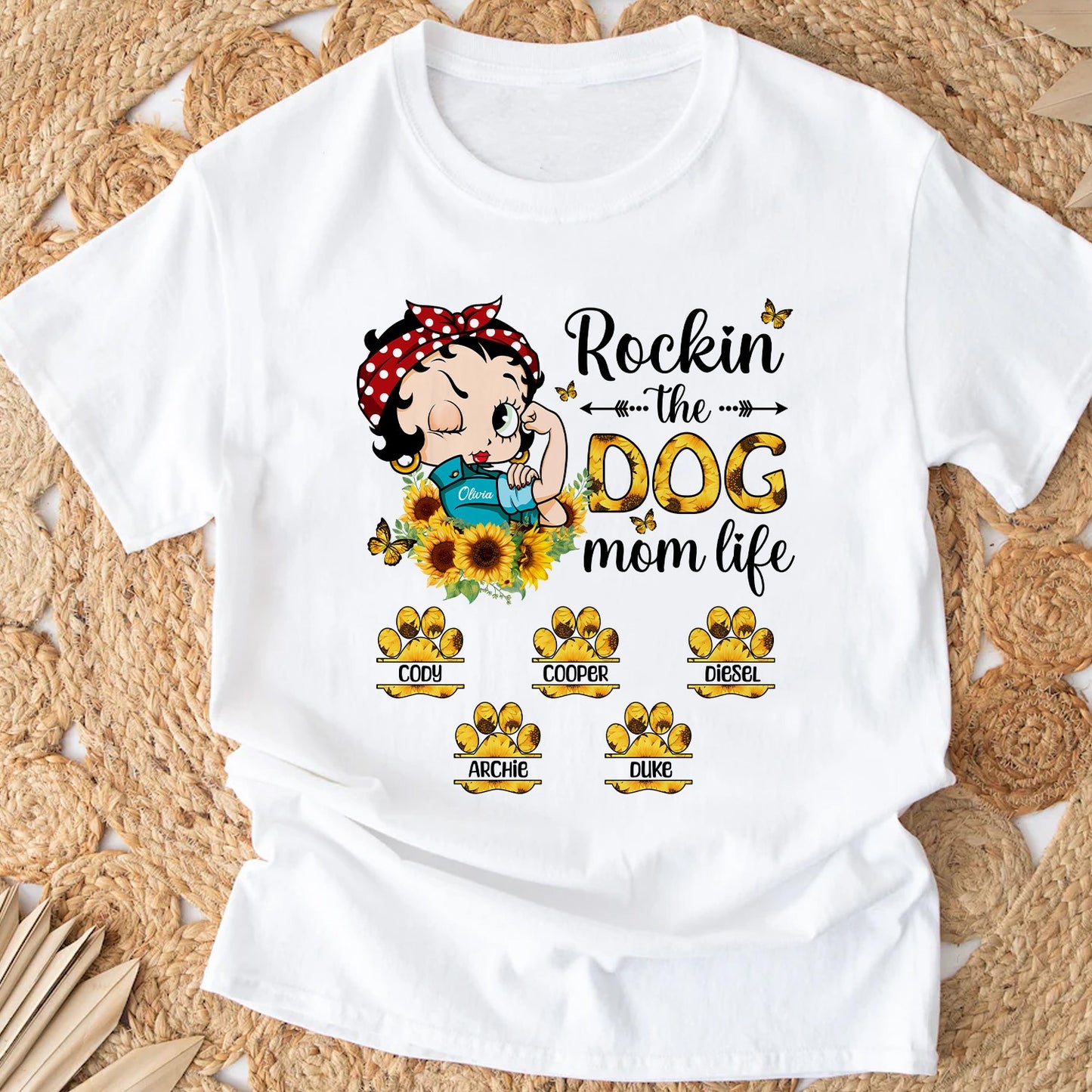 Personalized Dog Mom, Rockin The Dog Mom Life T-Shirt