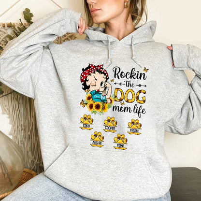 Personalized Dog Mom, Rockin The Dog Mom Life Hoodie