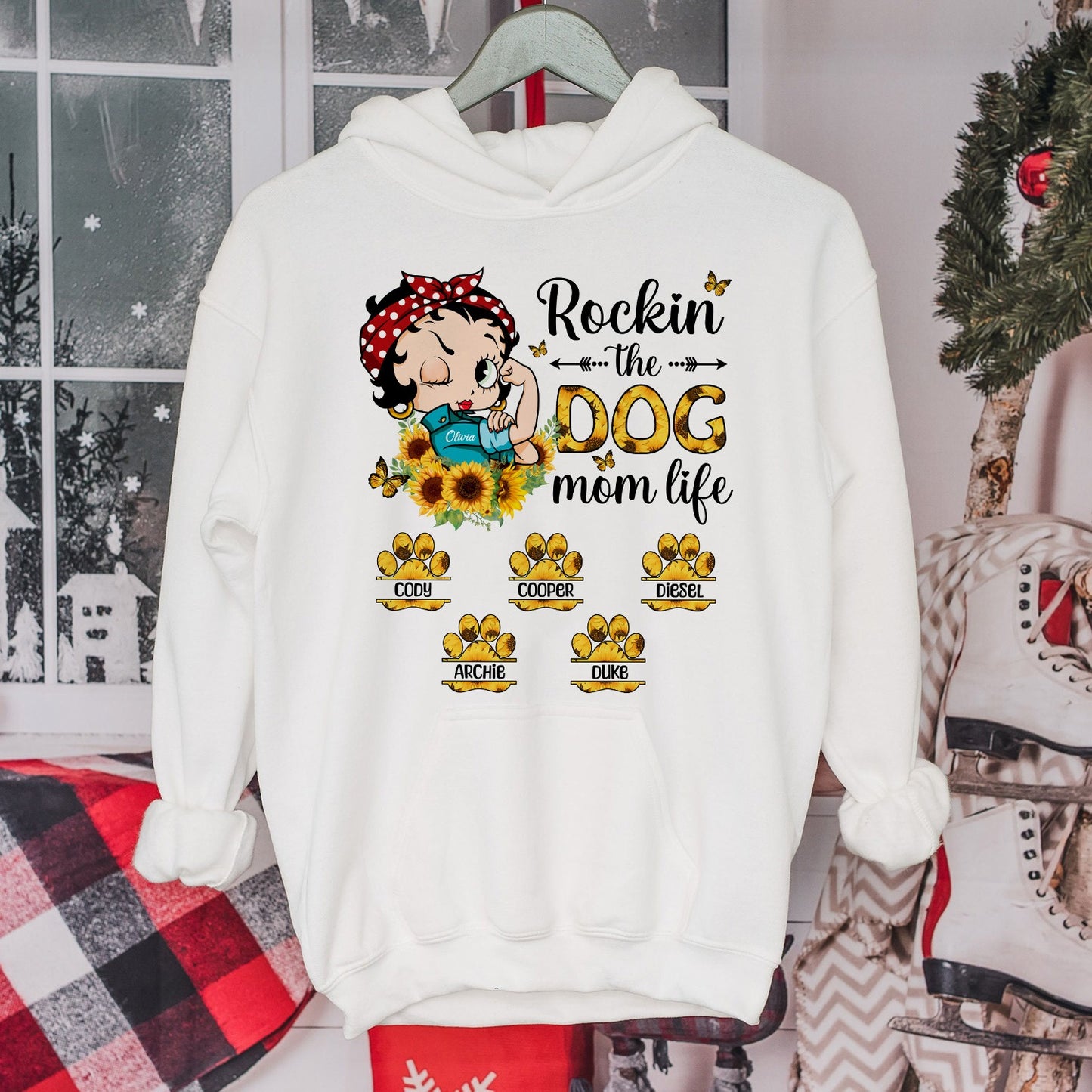 Personalized Dog Mom, Rockin The Dog Mom Life Hoodie