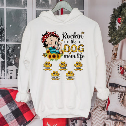 Personalized Dog Mom, Rockin The Dog Mom Life Hoodie