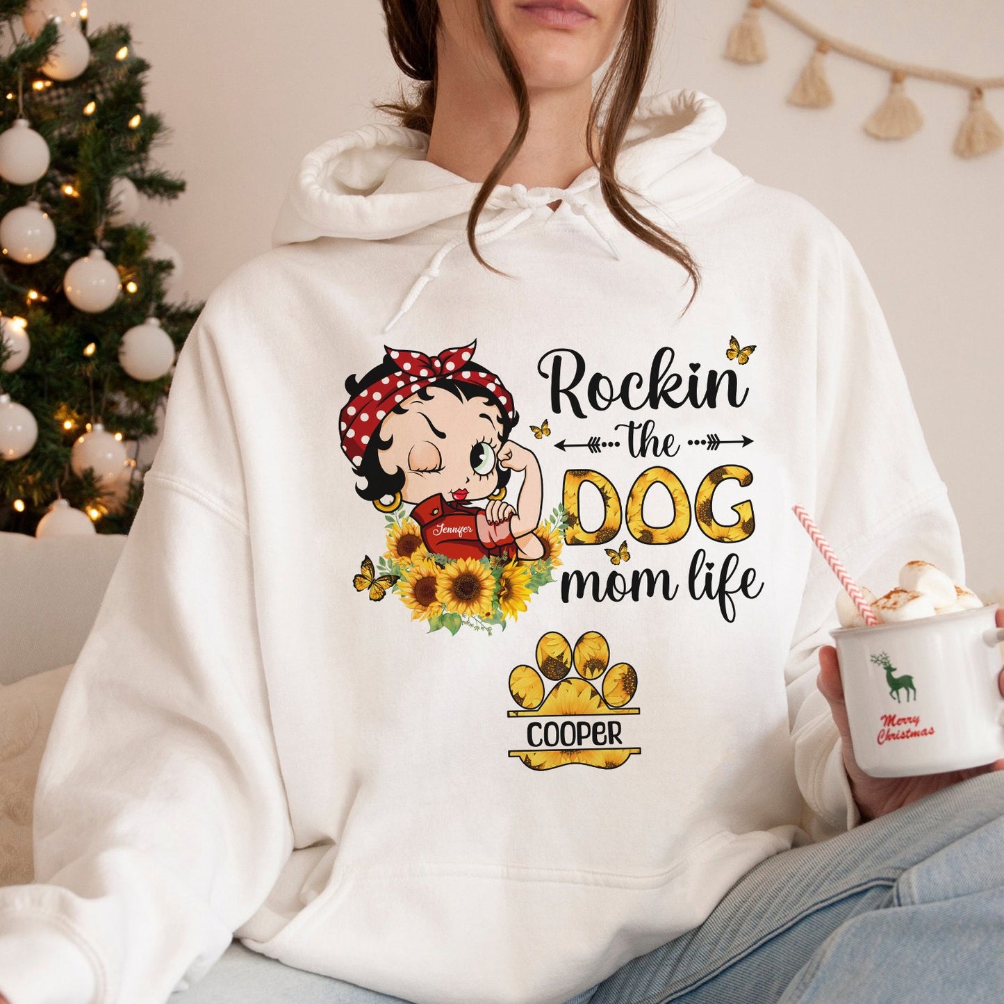 Personalized Dog Mom, Rockin The Dog Mom Life Hoodie