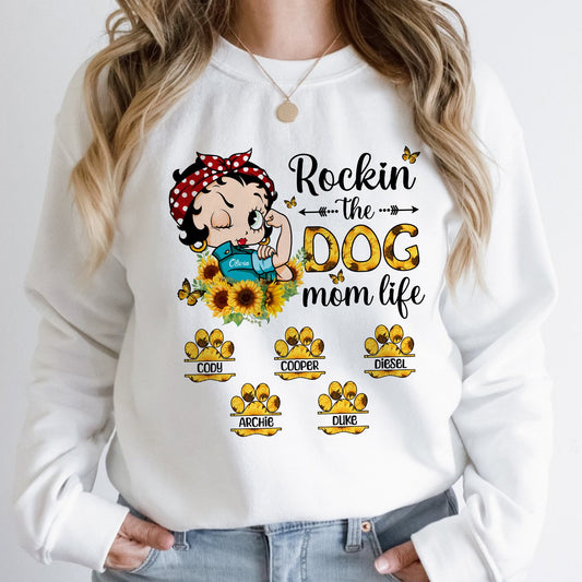 Personalized Dog Mom, Rockin The Dog Mom Life Sweatshirt