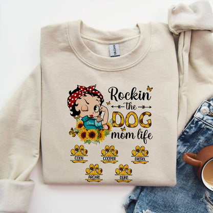 Personalized Dog Mom, Rockin The Dog Mom Life Sweatshirt