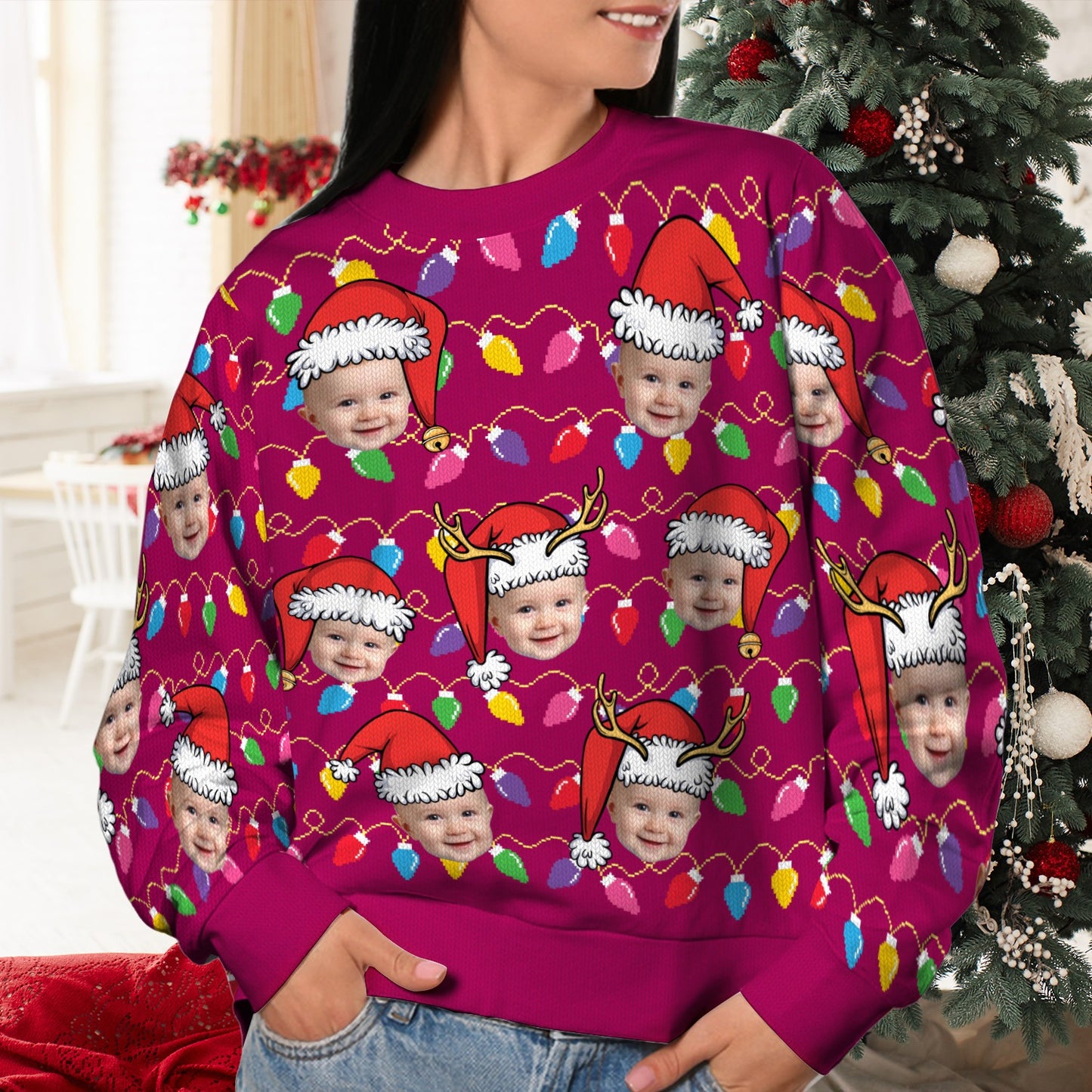 Personalized Face Christmas Family, Christmas Gift For Family Members Ugly Sweatshirt