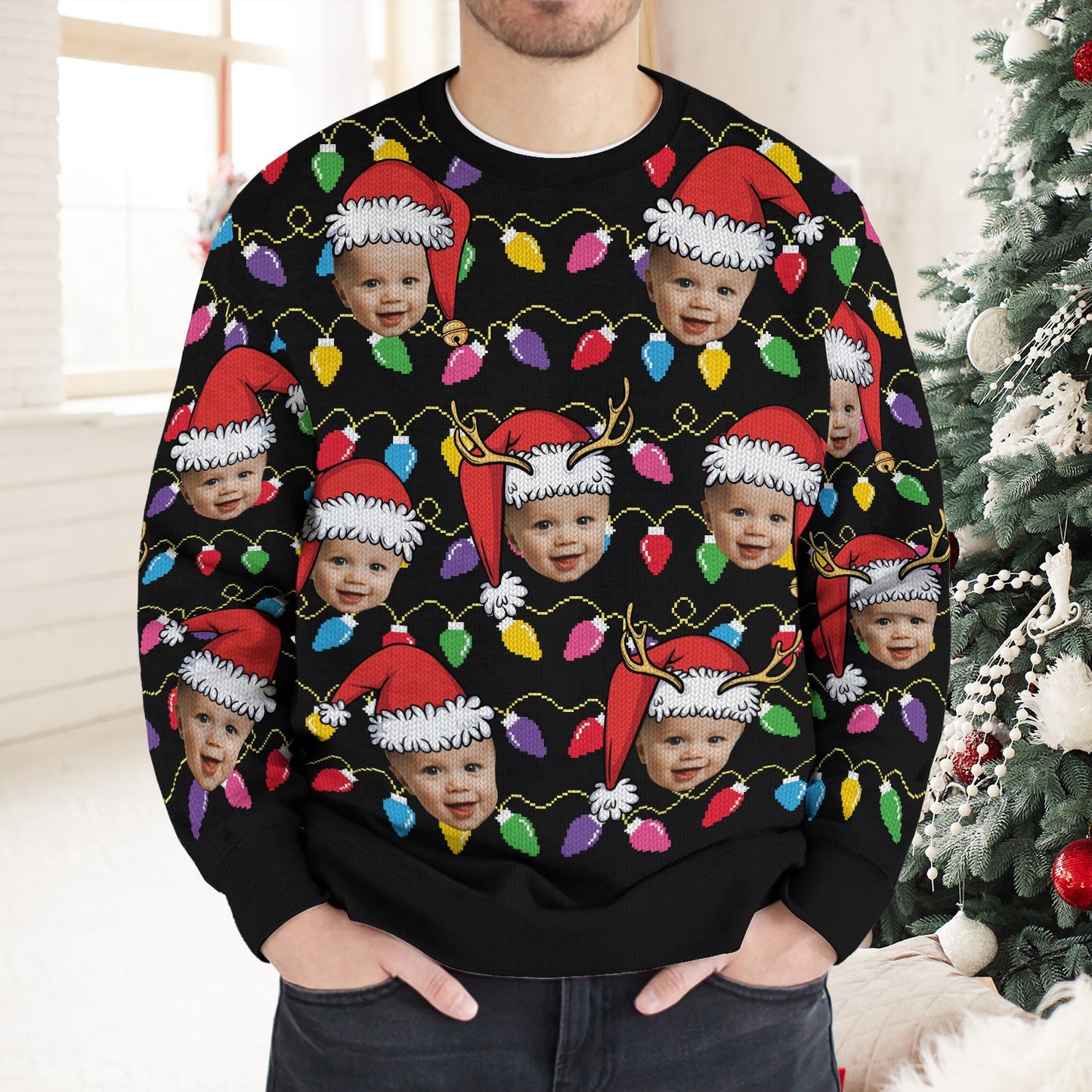 Personalized Face Christmas Family, Christmas Gift For Family Members Ugly Sweatshirt