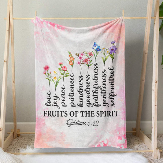 Personalized Family Birth Month Flowers, Fruit Of The Spirit Galatians 5:22-23 Tree Blanket