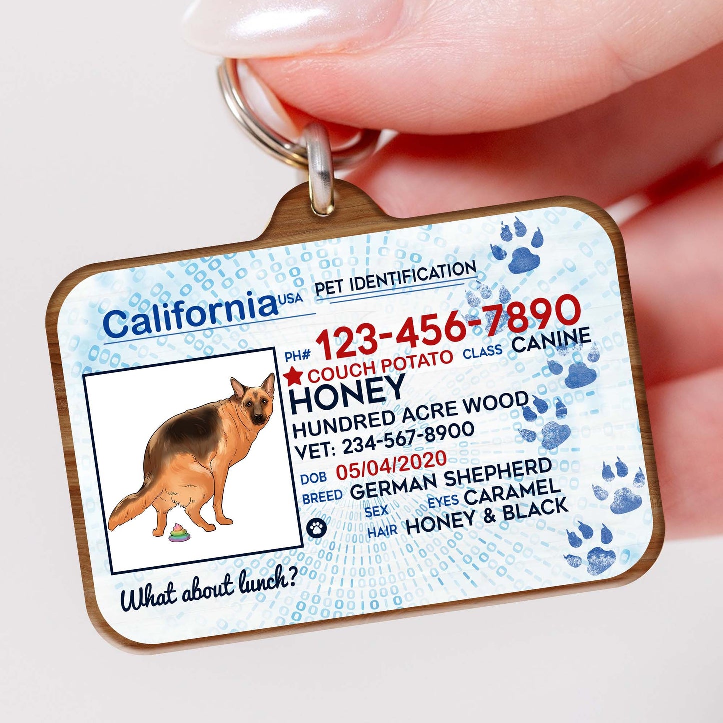 Personalized Funny Dog License Tag ID Keychain