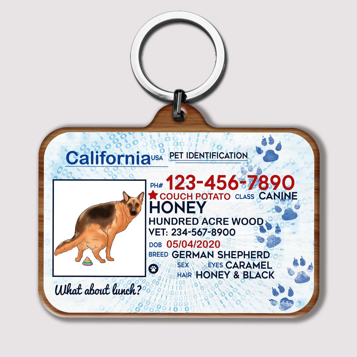 Personalized Funny Dog License Tag ID Keychain