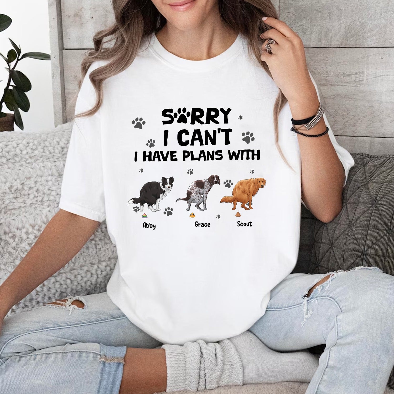 Personalized Funny Dog Sorry I Can Not I Have Plans With My Dog T-Shirt