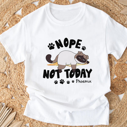 Personalized Funny Lazy Cat Nope Not Today T-Shirt