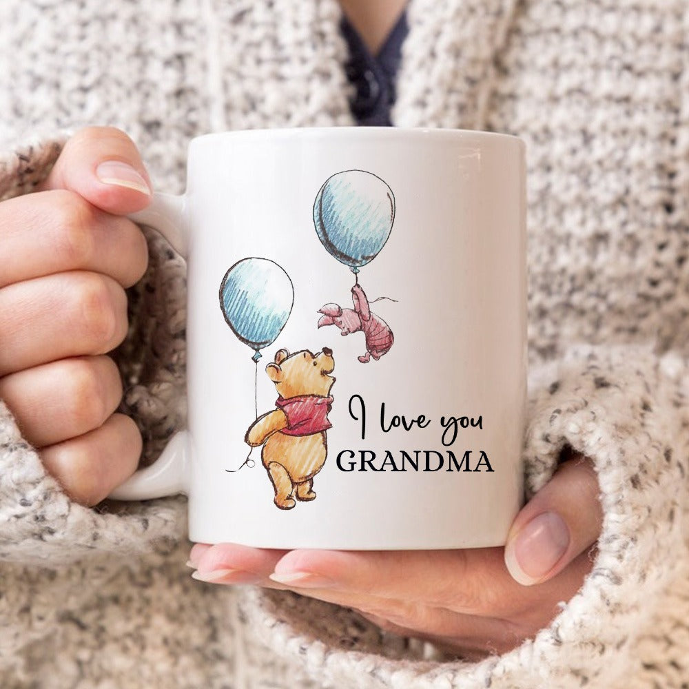 Personalized Grandma Hunny Bear Winnie The Pooh I Love you Grandma White Mug