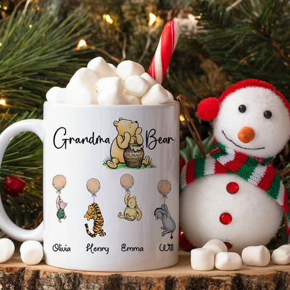 Personalized Grandma Hunny Bear Winnie The Pooh I Love you Grandma White Mug