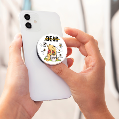 Personalized Grandma Honey Bear Winnie The Pooh Acrylic Magnetic Phone Grip