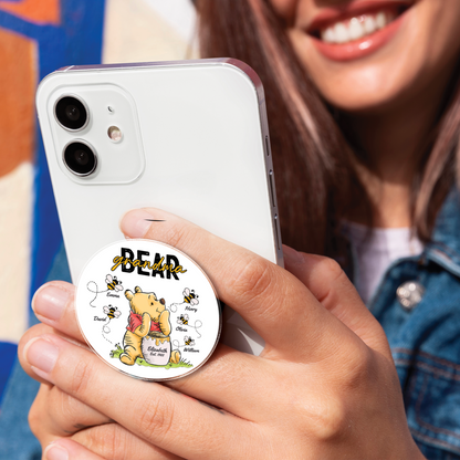 Personalized Grandma Honey Bear Winnie The Pooh Acrylic Magnetic Phone Grip