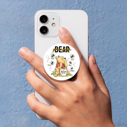 Personalized Grandma Honey Bear Winnie The Pooh Acrylic Magnetic Phone Grip