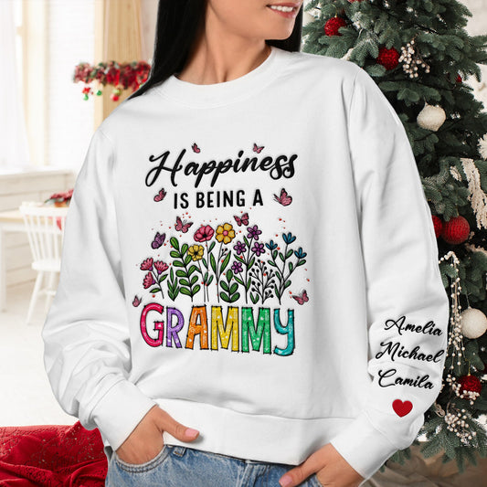 Personalized Grandma Mom Happiness is Being A Flower Sweatshirt